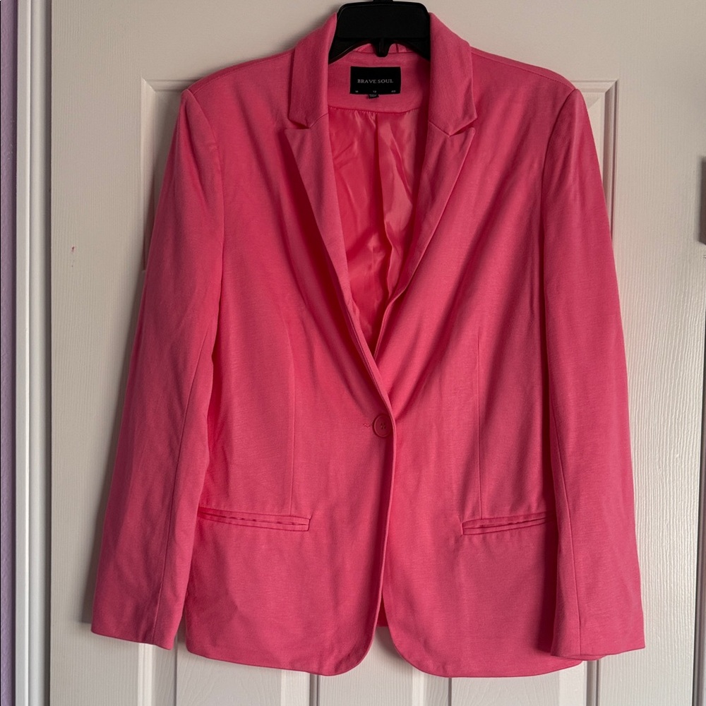 Brave Soul Bright Pink Women's Single-Button Blazer